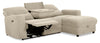 Meadow 2-Piece Right-Facing Chenille Fabric Power Reclining Sectional with Storage Chaise - Taupe | Sofa sectionnel de droite à inclinaison électrique Meadow 2 pièces en tissu de chenille avec fauteuil long de rangement - taupe