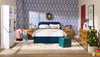 Mave Upholstered Platform Bed in Blue Velvet Fabric - Queen Size | Lit plateforme rembourré Mave en tissu de velours bleu - format grand lit