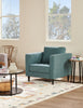 Metro 32" Fabric Chair with Tufted Seat Cushion and Reversible Back Cushion - Denim Blue | Fauteuil Metro de 32 po en tissu avec coussin de siège capitonné et coussin de dossier réversible - bleu denim
