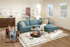Metro 2-Piece Right-Facing Fabric Sectional with Chaise and Tufted Seat Cushions - Denim Blue | Sofa sectionnel de droite Metro 2 pièces en tissu avec fauteuil long et coussins de siège capitonnés - bleu denim