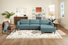 Metro 2-Piece Right-Facing Fabric Sectional with Chaise and Tufted Seat Cushions - Denim Blue | Sofa sectionnel de droite Metro 2 pièces en tissu avec fauteuil long et coussins de siège capitonnés - bleu denim