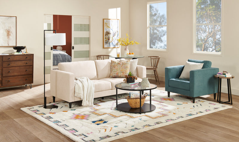 Metro 78\" Fabric Sofa with Tufted Seat Cushions and Reversible Back Cushions - Neutral
