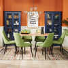 Miya Dining Chair with Polyester Fabric, Metal - Moss Green | Chaise de salle à manger Miya en tissu de polyester et en métal - vert mousse