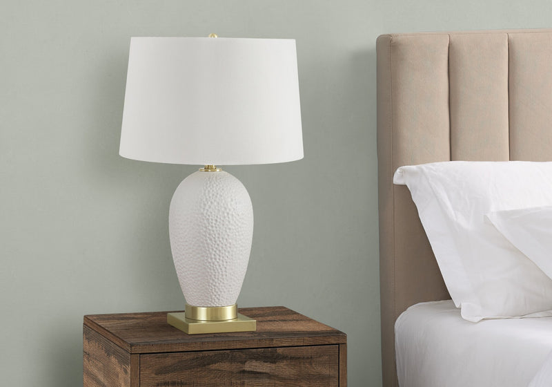 26\" White and Gold Table Lamp