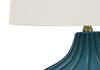 24" Blue Ceramic Curved Table Lamp|Lampe de table courbée de 24 po en céramique bleue
