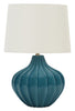 24" Blue Ceramic Curved Table Lamp|Lampe de table courbée de 24 po en céramique bleue
