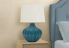 24" Blue Ceramic Curved Table Lamp|Lampe de table courbée de 24 po en céramique bleue