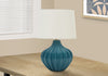 24" Blue Ceramic Curved Table Lamp|Lampe de table courbée de 24 po en céramique bleue