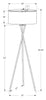 62" Nickel Metal Tripod Floor Lamp|Lampe à pied de style trépied de 62 po en métal nickel