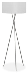 62\" Nickel Metal Tripod Floor Lamp