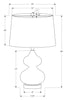 24" Blue Glass Table Lamp|Lampe de table de 24 po en verre bleu