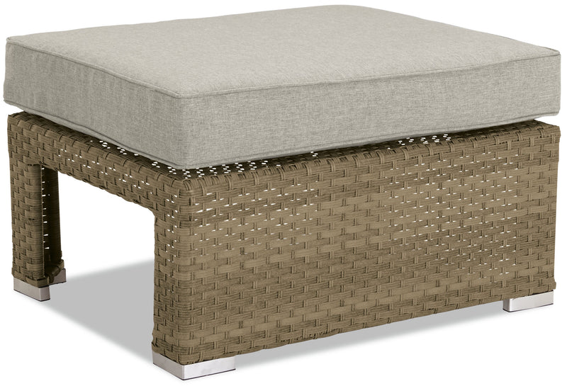 Montego 6-Piece Canopy Outdoor Patio Conversation Set with Canopy Sofa, 2 Armless Chairs, Ottoman, Glass Top Coffee & End Table - Hand-Woven Resin Wicker, UV & Weather Resistant - Natural/Beige