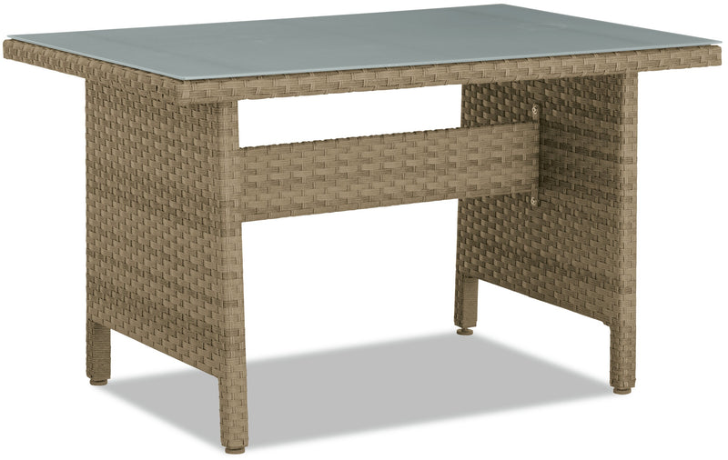 Montego 6-Piece Canopy Outdoor Patio Conversation Set with Canopy Sofa, 2 Armless Chairs, Ottoman, Glass Top Coffee & End Table - Hand-Woven Resin Wicker, UV & Weather Resistant - Natural/Beige
