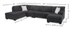 Made in Canada Morgan 3-Piece Left-Facing Chenille Fabric Wrap Sectional with Accent Pillows - Grey | Sofa sectionnel en U de gauche Morgan 3 pièces fabriqué au Canada en tissu de chenille avec coussins décoratifs - gris