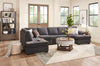 Made in Canada Morgan 3-Piece Left-Facing Chenille Fabric Wrap Sectional with Accent Pillows - Grey | Sofa sectionnel en U de gauche Morgan 3 pièces fabriqué au Canada en tissu de chenille avec coussins décoratifs - gris