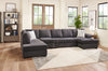 Made in Canada Morgan 3-Piece Left-Facing Chenille Fabric Wrap Sectional with Accent Pillows - Grey | Sofa sectionnel en U de gauche Morgan 3 pièces fabriqué au Canada en tissu de chenille avec coussins décoratifs - gris