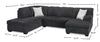Made in Canada Morgan 2-Piece Left-Facing Chenille Fabric Wrap Sectional with Accent Pillows - Grey | Sofa sectionnel en U de gauche Morgan 2 pièces fabriqué au Canada en tissu de chenille avec coussins décoratifs - gris