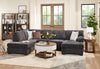 Made in Canada Morgan 2-Piece Left-Facing Chenille Fabric Wrap Sectional with Accent Pillows - Grey | Sofa sectionnel en U de gauche Morgan 2 pièces fabriqué au Canada en tissu de chenille avec coussins décoratifs - gris