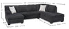 Made in Canada Morgan 2-Piece Right-Facing Chenille Fabric Wrap Sectional with Accent Pillows - Grey | Sofa sectionnel en U de droite Morgan 2 pièces fabriqué au Canada en tissu de chenille avec coussins décoratifs - gris