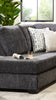 Made in Canada Morgan 2-Piece Left-Facing Chenille Fabric Wrap Sectional with Accent Pillows - Grey | Sofa sectionnel en U de gauche Morgan 2 pièces fabriqué au Canada en tissu de chenille avec coussins décoratifs - gris