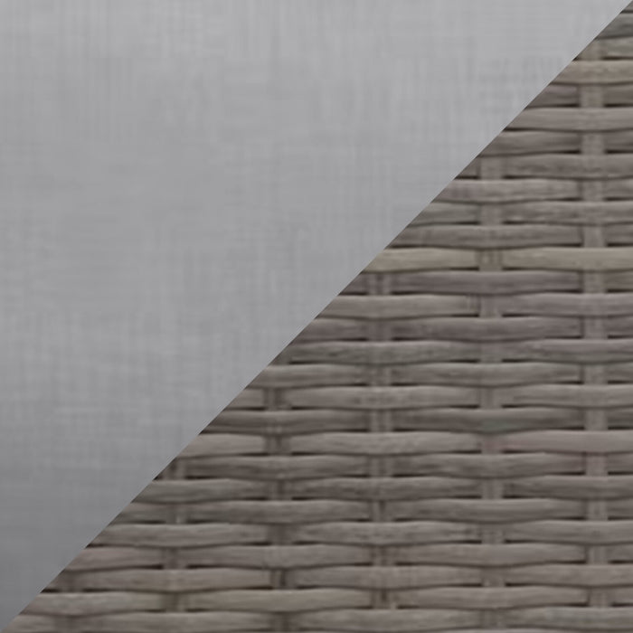 Naples Corner Outdoor Patio Chair - Hand-Woven Resin Wicker, UV & Weather Resistant - Natural/Grey