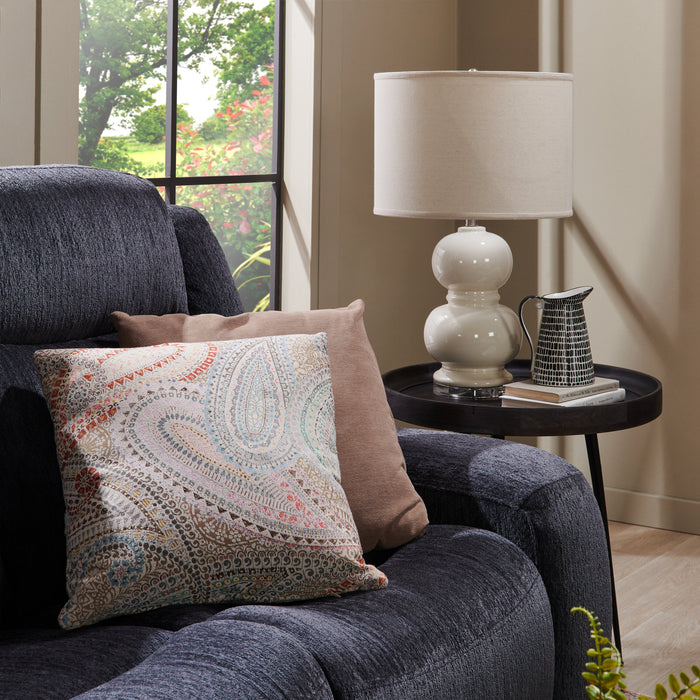 Nashik 24\" Round Accent Table - Grey Brown