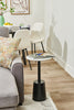 Nevan 14" Accent Table with White Sintered Stone Top - Black | Table d’appoint Nevan de 14 po avec dessus en pierre frittée blanc - noir