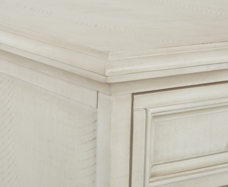 Newman  18\" Traditional Chairside Table with Storage - Alabaster White Pine