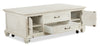 Newman  50" Traditional Lift Top Coffee Table with Storage and Casters - Alabaster White Pine|Table à café traditionnelle Newman de 50 po avec dessus relevable, rangement et roulettes - pin blanc albâtre
