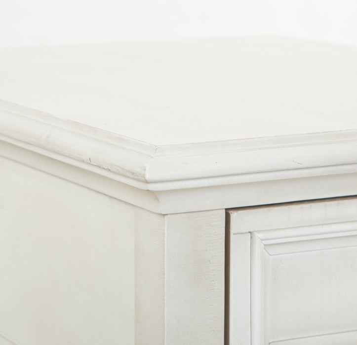 Newman  20\" Traditional End Table with Storage and Shelf - Alabaster White Pine