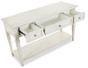 Newman  50" Traditional Sofa Table with Storage and Shelf - Alabaster White Pine|Table de salon traditionnelle Newman de 50 po avec rangement et tablette - pin blanc albâtre