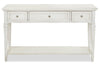 Newman  50" Traditional Sofa Table with Storage and Shelf - Alabaster White Pine|Table de salon traditionnelle Newman de 50 po avec rangement et tablette - pin blanc albâtre