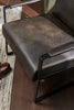 Nico 24.75" Faux Leather Accent Chair with Metal Legs - Dark Grey | Fauteuil d’appoint Nico de 24,75 po en similicuir avec pattes en métal - gris foncé