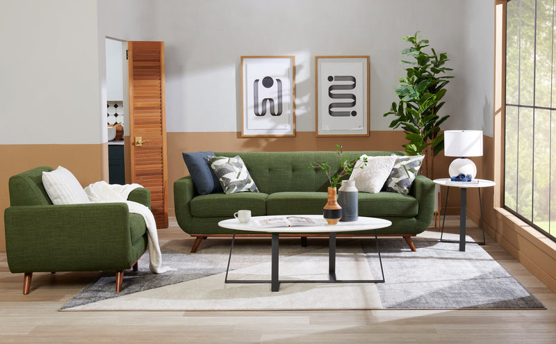 Kort & Co. Nico 51\" Modern Oval Coffee Table - White Sinetered Stone with Dark Grey Metal Legs