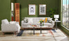 Kort & Co. Nico 22" Modern Oval End Table - White Sinetered Stone with Dark Grey Metal Legs|Table de bout ovale moderne Nico de Kort & Co. de 22 po - pierre frittée blanche avec pattes en métal gris foncé