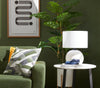 Kort & Co. Nico 22" Modern Oval End Table - White Sinetered Stone with Dark Grey Metal Legs|Table de bout ovale moderne Nico de Kort & Co. de 22 po - pierre frittée blanche avec pattes en métal gris foncé