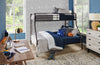 Noah Bunk Bed with Ladder & Guard Rail for Kids, Metal, Dark Bronze - Twin/Full | Lits superposés Noah en métal pour enfants avec échelle et garde-corps, bronze foncé - simple et double