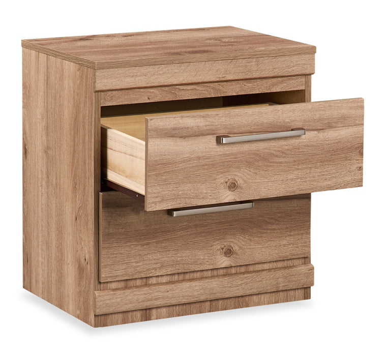Oakley Bedside 2-Drawer Nightstand, 21\"W x 22\"H, Made in Canada - Natural