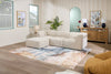 Kort & Co. Oaklyn Modular 4-Piece Fabric Sectional with Ottoman and Tufted Seat Cushions - Beige | Sofa sectionnel modulaire Oaklyn Kort & Co. 4 pièces en tissu avec pouf et coussins de siège capitonnés - beige