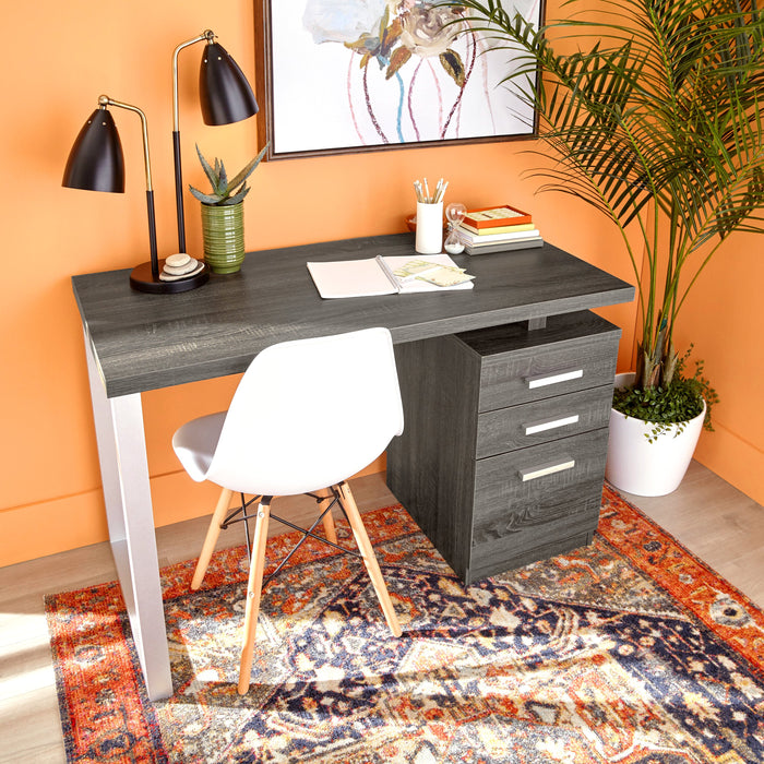 Oscar 47\" Reversible Office Desk with Storage - Grey