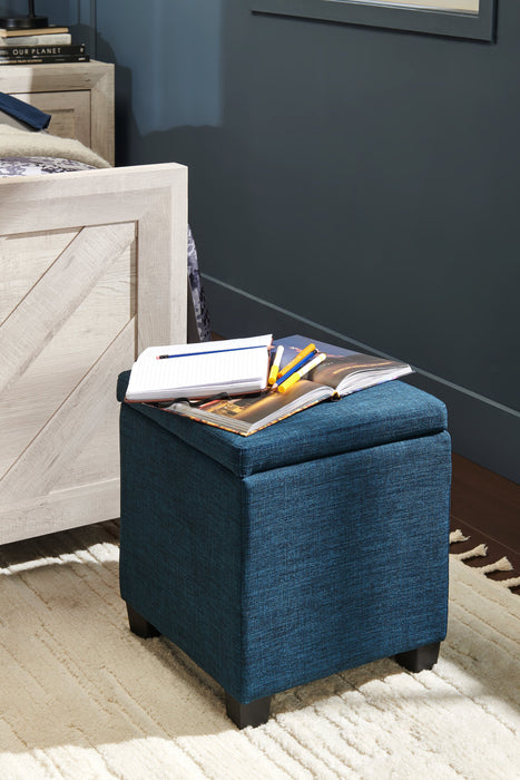 Ottawa 14.75\" Square Fabric Storage Ottoman - Navy