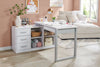 Owen 55" Reversible Corner Office Desk with 4-Drawers & Cubbies - White|Bureau en coin réversible Owen de 55 po à 4 tiroirs et compartiments - blanc