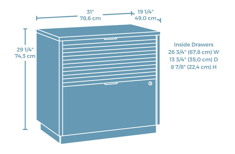 Palo Alto 30.95\" Commercial Grade 2-Drawer Lateral Filing Cabinet - Mahogany