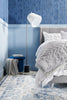 Phebe Velvet Storage Ottoman - Navy 