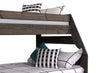 Piper Bunk Bed with Guard Rail for Kids, Solid Pine, Driftwood Grey - Twin/Full | Lits superposés Piper en pin massif gris bois de grève avec garde-corps pour enfants - simple et double