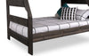 Piper Bunk Bed with Guard Rail for Kids, Solid Pine, Driftwood Grey - Twin/Full | Lits superposés Piper en pin massif gris bois de grève avec garde-corps pour enfants - simple et double
