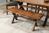 Plum Dining Bench, Wood, Live-Edge Look, 47.25"W- Nutmeg Brown | Banc de salle à manger Plum de 47,25 po (L) en bois avec apparence de bordures Live Edge - brun muscade
