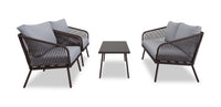 Porto 4-Piece Patio Conversation Set - Black 