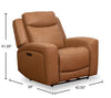 Scott Living Prescott 42.5" Genuine Leather Power Reclining Chair with Power Headrest - Butternut Brown | Fauteuil à inclinaison électrique Prescott de Scott Living de 42,5 po en cuir véritable avec appuie-tête électrique - brun courge musquée