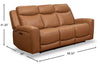 Scott Living Prescott 88.5" Genuine Leather Power Reclining Sofa with Power Headrests - Butternut Brown | Sofa à inclinaison électrique Prescott de Scott Living de 88,5 po en cuir véritable avec appuie-têtes électriques - brun courge musquée